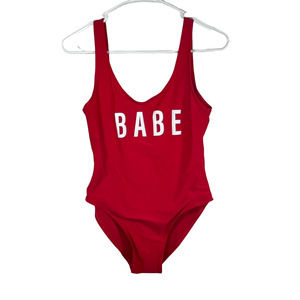 Bridal Babe One Piece Swim Bathing Suit Red M